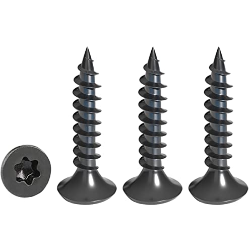 Drenky 50 Stück Holzschrauben Torx Schwarz, Schrauben M3 X 16 mm Mit Senkkopf Aus Edelstahl Rostfrei A2, Vollgewinde Selbstschneidende Schrauben Universalschrauben Torx TX10 von Drenky