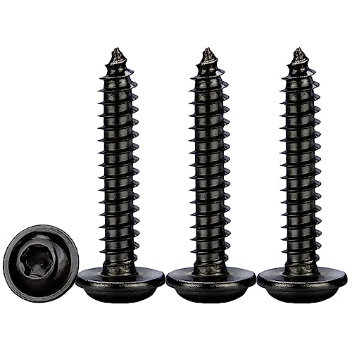 Drenky M5x20mm Holzschrauben Torx,50 Stück Blechschrauben Selbstschneidend Edelstahl Rostfrei A2 V2A Schwarz Tellerkopfschrauben Vollgewinde von Drenky