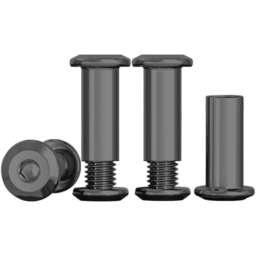 Drenky Verbindungsschrauben M6 10 Stück Hülsenschrauben Schwarz M6 x 20mm, Möbelschrauben Edelstahl A2 V2A Hülsenmutter für Möbeln, Schränken, Holzbret (10 x Möbelschrauben, 10 x Hülsenmutter) von Drenky
