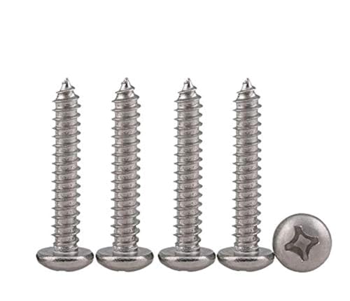 Drenky 100 Stück Holzschrauben 4x20 mm Panhead Schrauben Aus Edelstahl Rostfrei A2 Kreuzschlitz Vollgewinde m4 Schrauben Spanplattenschrauben mit Pankopf Selbstschneidende Schrauben Universalschrauben von Drenky