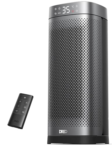 Dreo 16 Inch Electric Heater, Energy Efficient Space Heaters with Thermostat, 70° Oscillating Remote Control 3 Mode Tip-over & Overheat Protection, Silent Ceramic Fan Heater for Home von Dreo