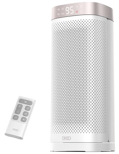 Dreo 16 Inch Electric Heater, Energy Efficient Space Heaters with Thermostat, 70° Oscillating Remote Control 3 Mode Tip-over & Overheat Protection, Silent Ceramic Fan Heater for Home von Dreo