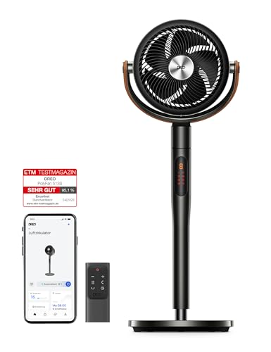 Dreo 25dB leiser Smart Standventilator, 120°+105°Omni-direktional oszillierend Ventilator mit Fernbedienung, 30M Windentfernung, 1650m³/h Luftvolume Turbo-Luftzirkulator Fans, 6 Modi 8-Geschwindigkeit Dreo 25dB leiser Smart Standventilator, 120°+105°Omni-direktional oszillierend Ventilator mit Fernbedienung, 30M Windentfernung, 1650m³/h Luftvolume Turbo-Luftzirkulator Fans, 6 Modi 8-Geschwindigkeit von Dreo