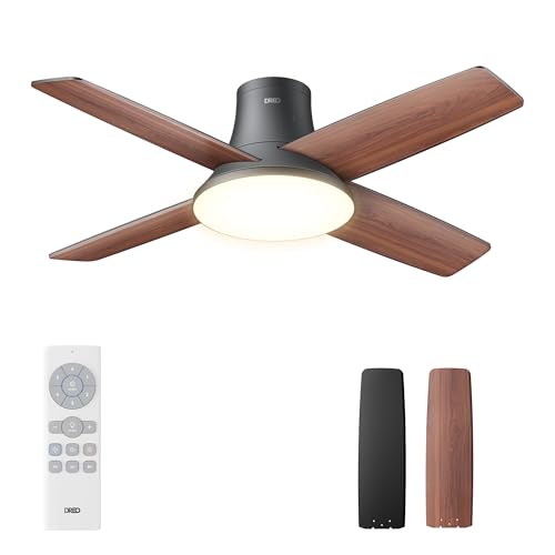 Dreo Ceiling Fan with Light and Remote Control, 44 Inch Flat Black Reversible 5CC 6 Level Dimmable 6 Speeds Quiet Timer Easy Assembly for Bedroom Dreo Ceiling Fan with Light and Remote Control, 44 Inch Flat Black Reversible 5CC 6 Level Dimmable 6 Speeds Quiet Timer Easy Assembly for Bedroom von Dreo