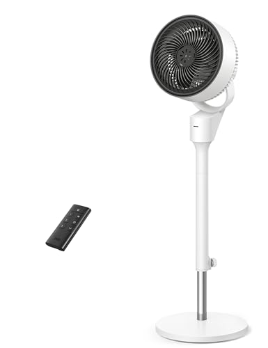 Dreo Leiser Standventilator, 1444m³/h Luftvolumen oszillierende Ventilator, 3 Stufen 6H Timer Turmventilator mit Fernbedienung, Luftzirkulation in 3 Min für Schlafzimmer, Duftfunktion für frische Luft von Dreo