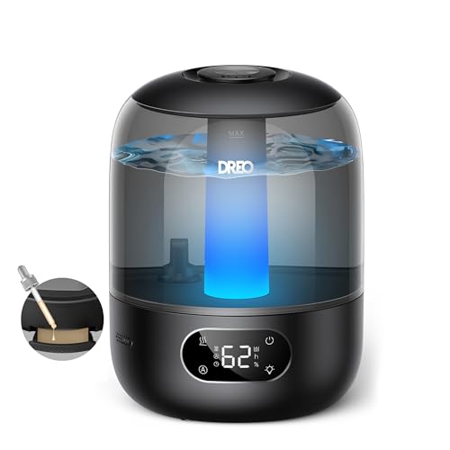 Dreo Luftbefeuchter für das Schlafzimmer, Kaltnebel-Ultraschallgerät mit 30 Stunden Laufzeit, 3L Top-Fill-Tank, Feuchtigkeitssensor, Nachtlicht für Babys, Kinderzimmer, für Pflanzen und Zuhause Dreo Luftbefeuchter für das Schlafzimmer, Kaltnebel-Ultraschallgerät mit 30 Stunden Laufzeit, 3L Top-Fill-Tank, Feuchtigkeitssensor, Nachtlicht für Babys, Kinderzimmer, für Pflanzen und Zuhause von Dreo