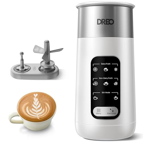 Dreo Milchaufschäumer, 8-in-1 Elektrischer Aufschäumer für Latte Art Kaffee, 255.1 g/270ml Heiß- und Kaltschaumbereiter, Automatischer Milchwärmer für Milch- und Nicht-Milchmilch mit LED Dreo Milchaufschäumer, 8-in-1 Elektrischer Aufschäumer für Latte Art Kaffee, 255.1 g/270ml Heiß- und Kaltschaumbereiter, Automatischer Milchwärmer für Milch- und Nicht-Milchmilch mit LED von Dreo
