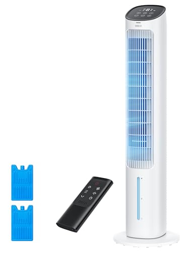 Dreo Turmventilator mit Kühlung leise, Ventilator mit Wasserkühlung, 40-Zoll Luftkühler, Verdunstungskühler mit 80° Schwenkfunktion, 3 Modi, 4 Geschwindigkeiten, Fernbedienung, Weiß Dreo Turmventilator mit Kühlung leise, Ventilator mit Wasserkühlung, 40-Zoll Luftkühler, Verdunstungskühler mit 80° Schwenkfunktion, 3 Modi, 4 Geschwindigkeiten, Fernbedienung, Weiß von Dreo