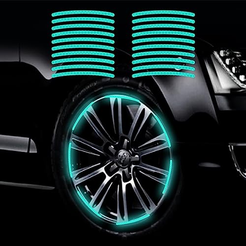 Dreothy 20 Stück Auto-Radnabe starke reflektierende Aufkleber für Autos Sicherheitswarnung, reflektierende Streifen Aufkleber für Auto Motorrad Räder Felge Radfahren Fahrrad LKW Autoaufkleber von Dreothy