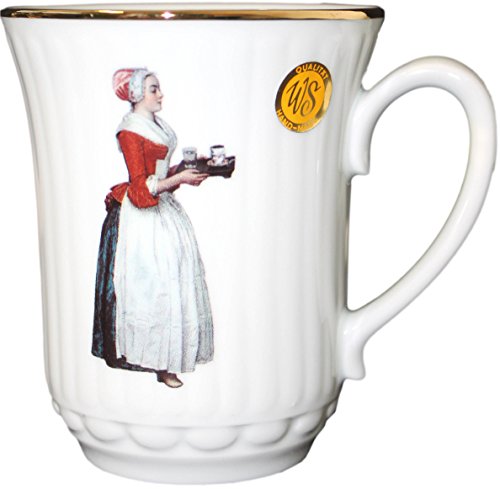 Dresden-Onlineshop Porzellantasse Schokoladenmädchen | Kaffeetasse | Porzellan | Porzellanmalerei | Tasse mit Goldrand | handgemalt | spühlmaschinenfest von Dresden-Onlineshop