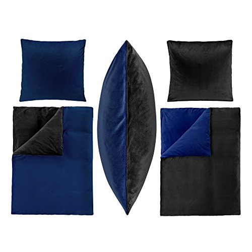 Dresscode 2-Teilige Bettwäsche Set Übergröße 155x220 80x80 PLÜSCH Coral Fleece Cashmere Touch Einfarbig Uni Wende Dunkel Blau Schwarz Dresscode 2-Teilige Bettwäsche Set Übergröße 155x220 80x80 PLÜSCH Coral Fleece Cashmere Touch Einfarbig Uni Wende Dunkel Blau Schwarz von Dresscode