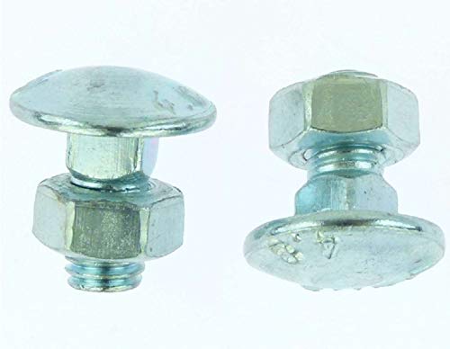 16 Stück Dresselhaus M8 x 16 Flachrundschrauben mit Vierkantansatz & Mutter Mu, galv. verzinkt DIN 603 M 8 Schlossschrauben ISO 8677 (16, M8 x 16) von Dresselhaus