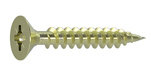 Dresselhaus 0/1130/021/4,5/45/ /03 JD-79-Universalschraube mit Senkkopf, Kreuzschlitz Z und Vollgewinde, galvanisch verzinkt gelb chromatiert, 4,5 x 45 mm, 4,5 x 45, 500 Stück von Dresselhaus