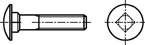 Dresselhaus 0/3349/000/10,0/40/ /01 Flachrundschrauben mit Vierkantansatz ohne Mutter, A2, M 10 x 40, 200 Stück von Dresselhaus