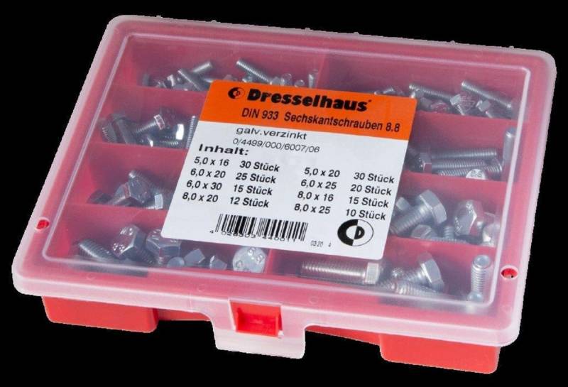 Dresselhaus Werkstatt-Set Dresselhaus Sortimente Kunststoffsichtkasten 8-tlg., DH-6007 von Dresselhaus