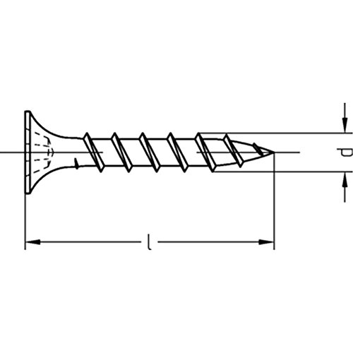 Gipsplattenschrauben mit Grobgewinde Trompetenkopf-H CE-konform phosphatiert - 3,9 x 25 - 1000 Stück von Dresselhaus