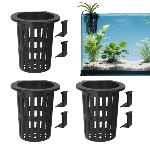 Dreuhuing Aquarien Pflanzenhalter - Aquarienpflanzentöpfe Mit Haken Und Saugnapf - Pflanzkorb Und Zubehör Für Habitatvermehrung Hydrokultur Innenterrarium von Dreuhuing