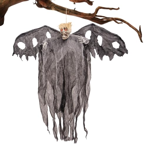 Dreuhuing Halloween Gruseldekoration Für Draußen,Halloween Skelett Geist Mit Glühenden Augen Für Außenbereich Vorbau Dekoration - Gruselige Deko für Horror-Partys Spukhaus Escape Rooms Zimmer Wohnung von Dreuhuing