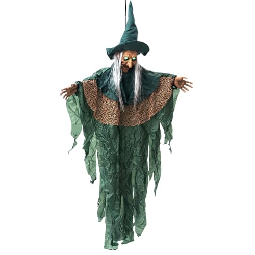 Dreuhuing Halloween-Hexe zum Aufhängen, lebensgroße hängende sprechende Hexe – leuchtende Augen, Soundaktivierung, Innen- und Außenbereich, Requisite für Garten, Party, Urlaub, Terrasse, Dreuhuing Halloween-Hexe zum Aufhängen, lebensgroße hängende sprechende Hexe – leuchtende Augen, Soundaktivierung, Innen- und Außenbereich, Requisite für Garten, Party, Urlaub, Terrasse, von Dreuhuing