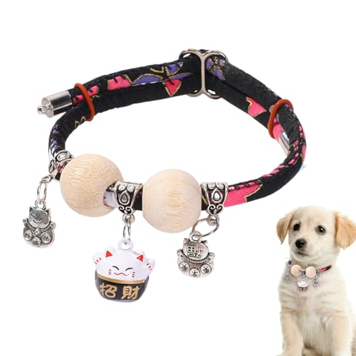 Dreuhuing Katzenwelpen Halsband | Zedernperlen Haustier Katzenhalsband - Verstellbares Weiches Halsband Ganztägiger Kleine Mittlere Große Rassen Spaziergänge Training von Dreuhuing