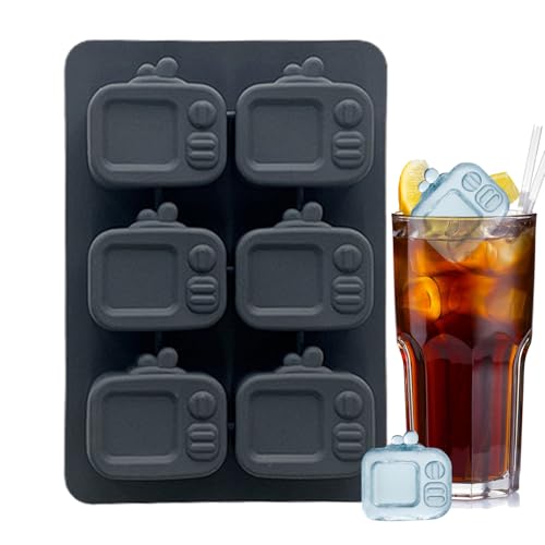 Dreuhuing Silikon Eisform,TV Förmige Silikon Eiswürfelform Mit Abnehmbarem Deckel - Mit Deckel, Einfache Entnahme Für Getränke Wie Cocktails, Sekt Zuhause Oder Restaurant von Dreuhuing