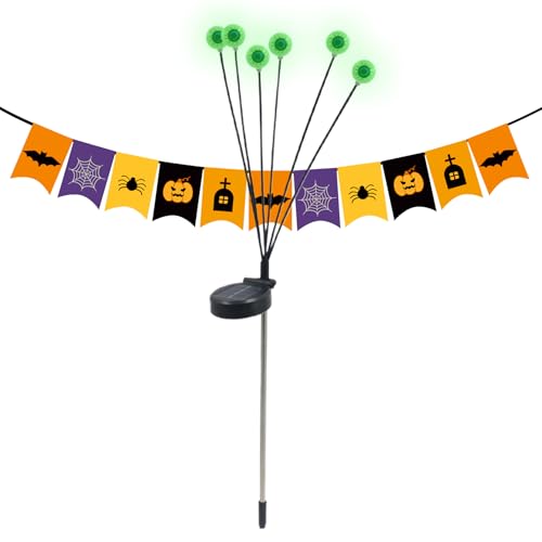 Dreuhuing Solare Grusel-Augen- Halloween ationen Solar gruselige Augen,Wackelnde Leuchtkäfer-wasserdichte Beleuchtungsation für Terrasse Weg Blumenbeet Partys von Dreuhuing