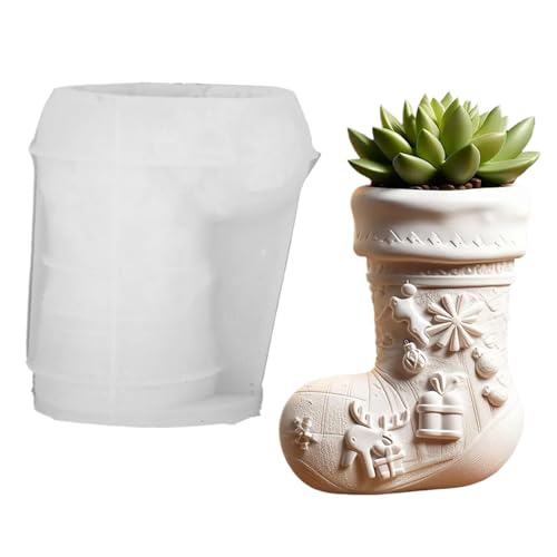 Dreuhuing Weihnachtsstrumpf Silikonform - 3D Stocking Resin Mold,Festliche Polymer Formen Für Saisonale Kerzenständer Heimdekoration Bastelprojekte von Dreuhuing