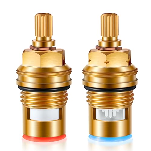 Dreyoo Hot Cold Wasserhahn Kartusche Ersatz Kompatibel mit hansgrohe Basic Set, Axor Carlton, Citterio, Steel und Terrano Ventile, 1 Zoll Turn Flow Cartridge Ersatz für 94008000 94009000 von Dreyoo