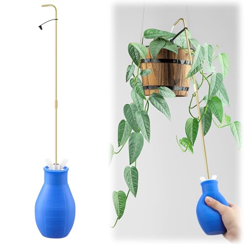 Dreyoo Quetschflasche für hängende Pflanzen, 48,3 cm langer Ausguss, Pflanzenbewässerungsflasche, einfaches Drücken für Innen- und Außenbereich, Gießkannen-Alternative, präzises Streuen für Hängekörbe von Dreyoo
