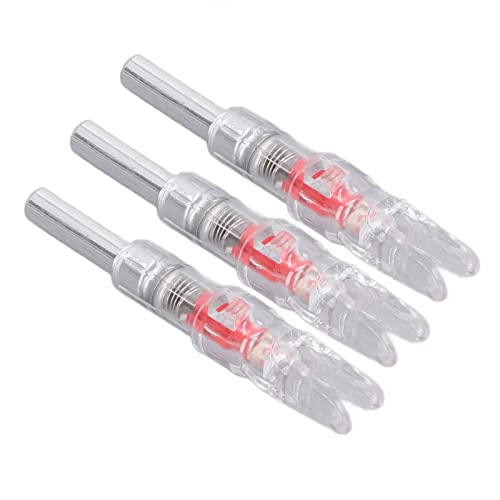 3 Beleuchtete Nocken für Pfeile, 4 Farben, Automatische Beleuchtung, Lange Lebensdauer, 6,2 Mm Innendurchmesser, Bogenschießen-Schaft, Leuchtender Pfeilschwanz für den Außenbereich (Rot) von Drfeify