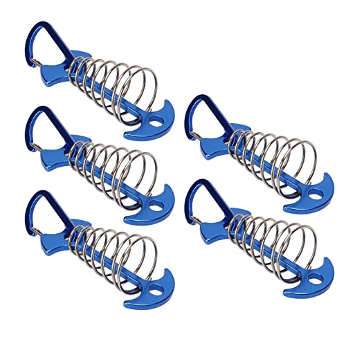 Drfeify Einstellbare Zelteinsätze 5pcs Leicht zu Locker für Zeltfixieranker-Stifte für Camping-Aluminiumlegierung Geeignet (Blue) von Drfeify