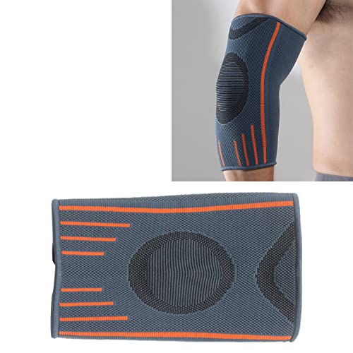 Drfeify Elastische Ellbogenklammer Großer Kompression Grauorange Beschützer Zum Klettern, Wandern, Gewichtheber -Nylon (XL) von Drfeify