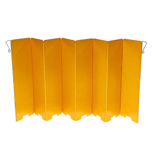 Drfeify Faltbarer Herd Windschutzscheibe Windschutzschild Bildschirm für Camping Im Freien Kochgas Windschutzschild Campingzubehör Aluminiumlegierungsmaterial (YELLOW) von Drfeify