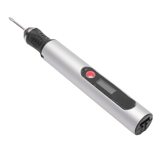 Drfeify Gravurstift, Multifunktional Wiederaufladbarer Elektrischer Graveurstift mit LCD -Display für Häusliche und Professionelle Verwendung (SILVER) von Drfeify