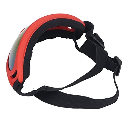 Drfeify Hundekleidung Sonnenbrille UV -Schutzwirkung Resistent Einstellbare Gurte Haustiergläser für das Fahren Motorrad PC PVC (3004 Farbfilm mit rotem Rahmen) von Drfeify