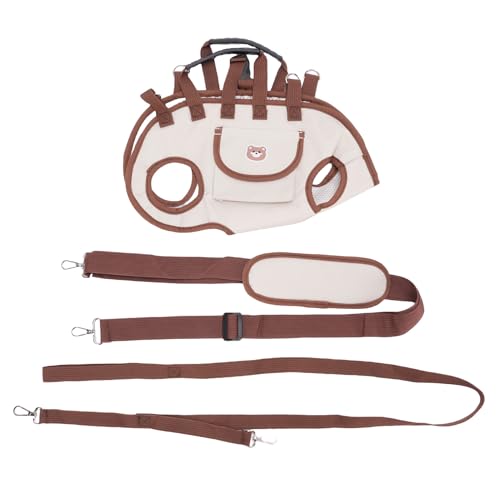 Drfeify Kein Fluchthundkabelbaum, 4 Punkt Atmungsaktive Haustierträger Verstellbares Fitnessgriff Liftgurt für Hunde Welpe Katze (M) von Drfeify