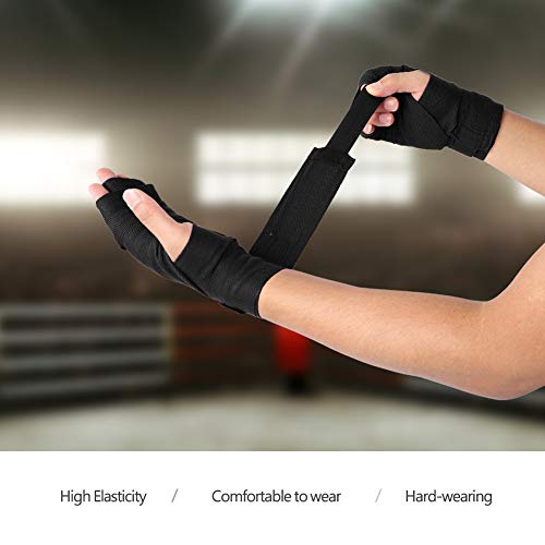 Drfeify Muay Thai Hand Wrap Bandagen für Knöchel- und Handgelenkunterstützung Boxen Kampfkunstwettbewerbe Bequeme Haken- und Loop-Verschluss-Design Hartleitendes Rotes, Weißes 1 Paar (2.5M) von Drfeify