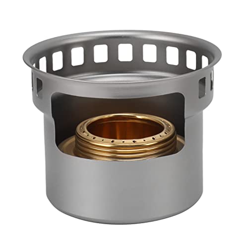 Drfeify Tragbarer Aluminiumlegierung Alkoholherde, Windschutzbrenner für Camping -Picknick, Kupfer -Rucksackofen für Outdoor Aktivitäten (GRAY) von Drfeify
