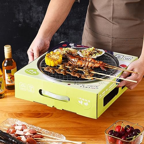 Drfeify Tragbarer Außenkohlengrill Im Freien Einfach zu Bedienen, Dauerhaftes Separates Design für Camping, Picknick - Metall (28 cm großer Grill mit 30 Stück Holzkohle) von Drfeify