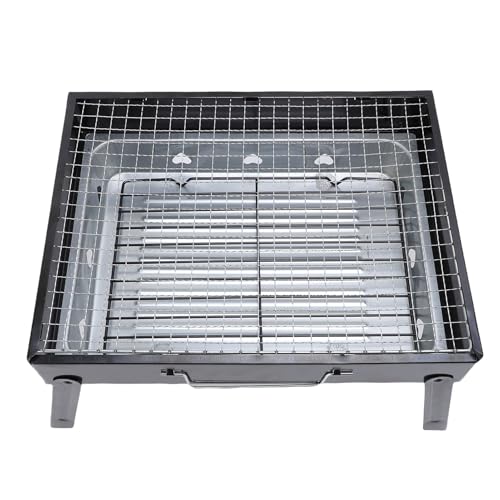 Drfeify Tragbarer Tabletop BBQ Grill | Holzkohlegrillgrill mit Faltbarem Eisendesign für Gartenkochen Im Freien, Camping -Picknicks von Drfeify