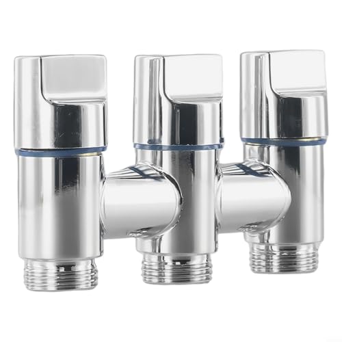 1 in 3 Out Winkelventil Bidet Sprayer Waschmaschine Wandmontage Wasserhahn Umstellventil für Badezimmer Toilette (Silber) von Drhomeam