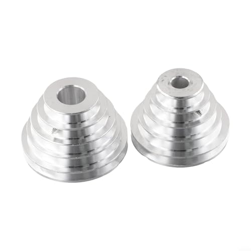 14 mm 22 mm Löcher Pagode Riemenscheibe Aluminium 5 Stufen 37-81 mm 44-86 mm Außendurchmesser Riemenscheibe Rad für A-förmige Riemenscheibe Zahnriemen (2 Stück) von Drhomeam