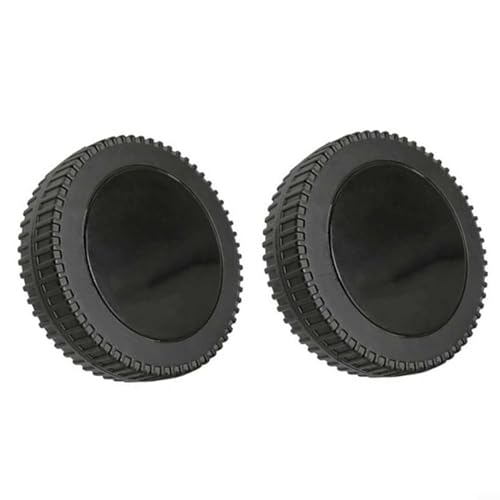 15,2 cm große Grill-Räder, Ersatzteile, 2 Stück, Kunststoff, multifunktionale Grill-Räder (schwarz + schwarze Radabdeckung) von Drhomeam