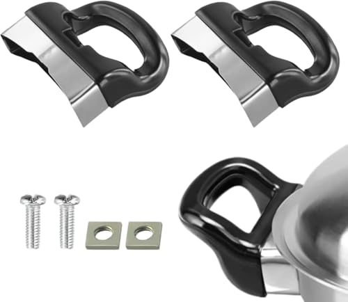 Drhomeam Hitzebeständige Seitengriffe für Dampfgarer Sauce Kochutensilien Bakelit + Metall, Schwarz, 3 Liter von Drhomeam