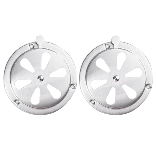 2-teiliges verstellbares Abluftventil-Set aus Edelstahl, Grill-Luftschlitze für verbesserte Rauchregulierung (12,5 cm) von Drhomeam
