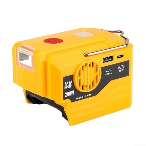 200 W Wechselrichter Generator mit Adapter für BOSH 18 V Lithium-Batterie, Outdoor-Camping, tragbare Generatoren, Konverter-Station, DC auf AC 110 V-220 V, mit USB-A und Typ-C-Anschluss (DW-220 V) von Drhomeam