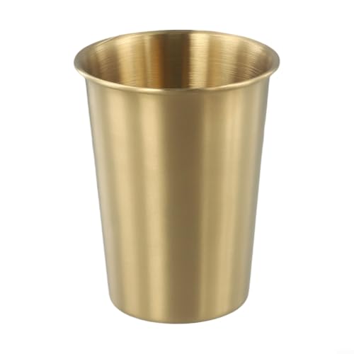 240–500 ml Edelstahlbecher, Metall-Trinkbecher, wiederverwendbar, Kaffeetassen, Bier, Wasserbecher für Bar, Zuhause, Camping, Party, Outdoor, Reisen (Gold, 350 ml) von Drhomeam