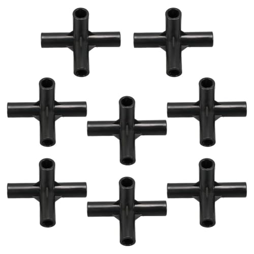 8 Stück 4-Wege-PVC-Rohrverbinder für individuelle Pflanzenstützen, Gewächshausrahmen und für DIY-Projekte aus ABS-Kunststoff (8 mm) von Drhomeam
