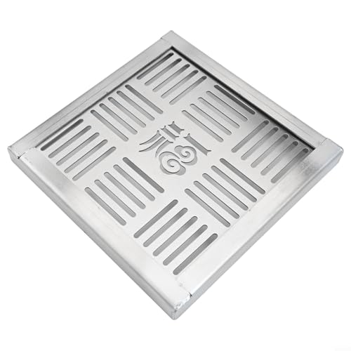 Ablaufgitter aus Edelstahl, optimale Lösung für eine effektive Regenwasserableitung (200 x 200 x 20 x 2 mm) von Drhomeam