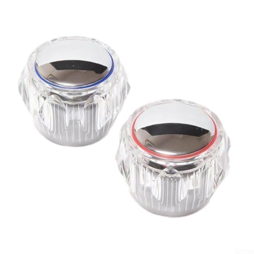 Drhomeam 2 Stück Heiß- und Kaltwasserhahn-Abdeckungen, Wasserhahn-Griff, Spüle, Wasserhahnknöpfe, Ersatzteil für Zuhause, Küche, Badezimmer, Hardware von Drhomeam